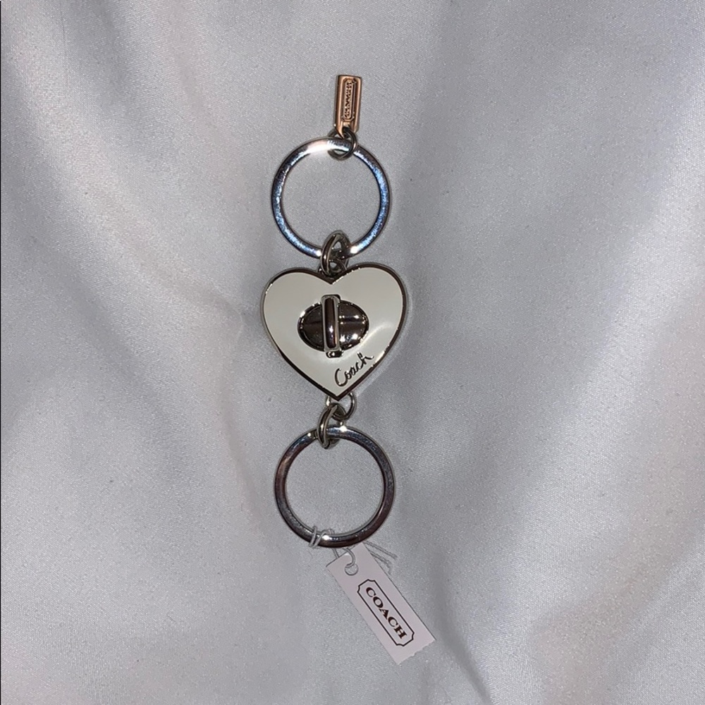 Coach 2 part heart keychain